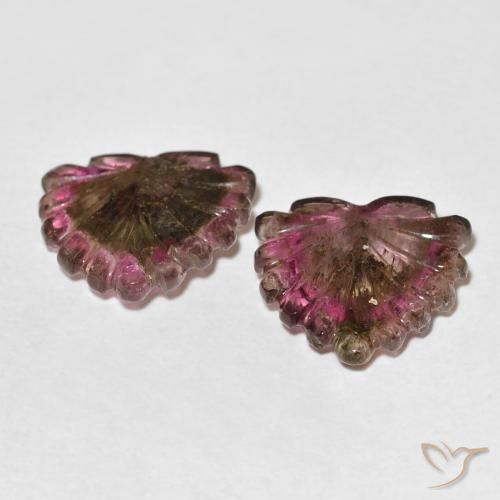 9.61 ct natürliche Mehrfarbig Turmalin-Edelsteine, Blumen-Schliff, Transparent