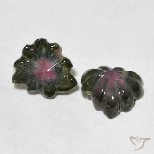 2.65 ct natürliche Mehrfarbig Turmalin-Edelsteine, Blumen-Schliff, Transparent