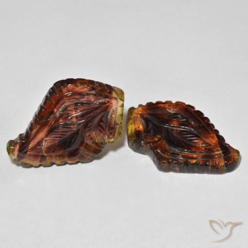36.19 ct natürliche Mehrfarbig Turmalin-Edelsteine, Blumen-Schliff, Transparent