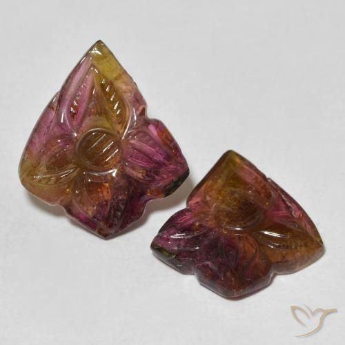 12.54 ct natürliche rötlich-orange Turmalin-Edelsteine, Blumen-Schliff, Transparent