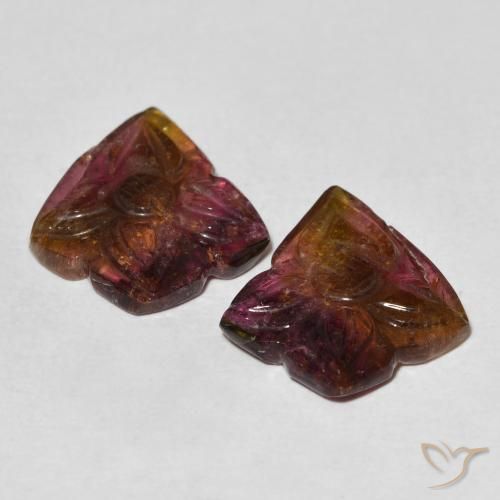 12.54 ct natürliche rötlich-orange Turmalin-Edelsteine, Blumen-Schliff, Transparent