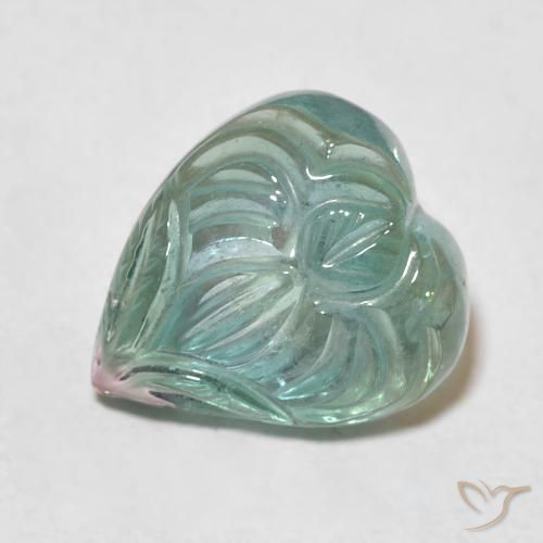 7.64ct Natürlicher Graugrün Turmalin, Blumen-Schliff, Transparent