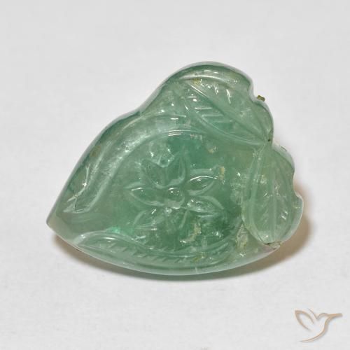 24.92ct Natürlicher Helle Minze Turmalin, Blumen-Schliff, Transparent
