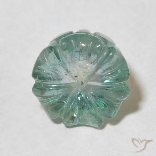 6.83ct Natürlicher Türkis Turmalin, Blumen-Schliff, Transparent