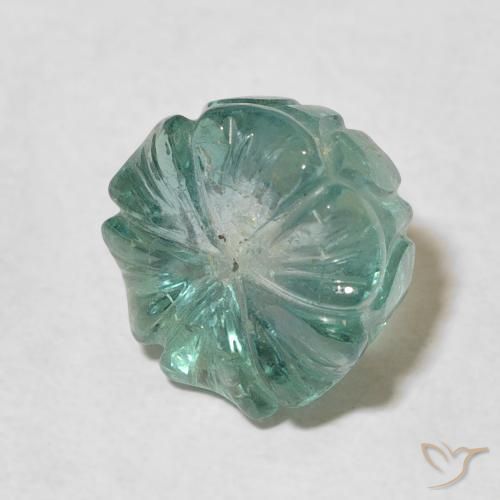 9,17 ctw natürlicher Türkis Turmalin, Blumen-Schliff, Transparent