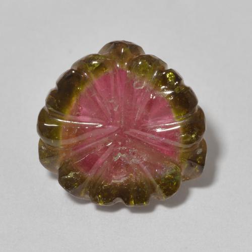 8.80ct Natürlicher Wassermelone Turmalin, Blumen-Schliff, Transparent