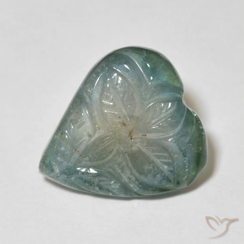 6.25ct Natürlicher grünlich-blau Turmalin, Blumen-Schliff, Transparent