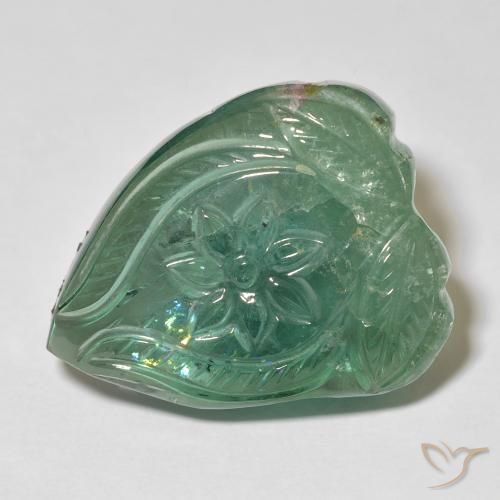31.63ct Natürlicher hellgrün Turmalin, Blumen-Schliff, Transparent