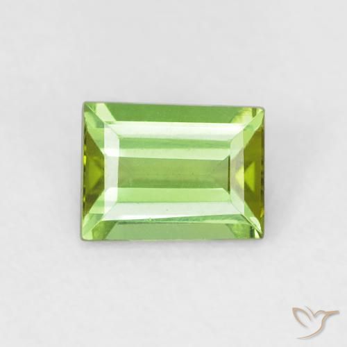 0.57ct Natürlicher Lebendiges grün Turmalin, Baguette, VVS-VS