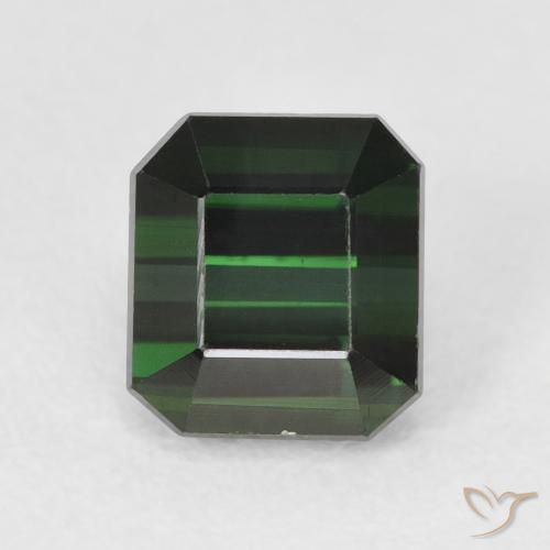 1.48ct Natürlicher tiefgrün Turmalin, Smaragdschliff, VVS