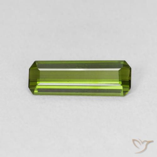 0.85ct Natürlicher Algengrün Turmalin, Smaragdschliff, VS