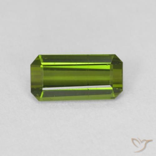 0.98ct Natürlicher Warmes Grün Turmalin, Smaragdschliff, VS