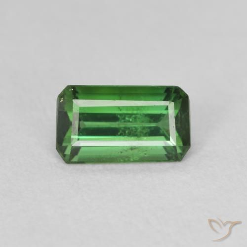 0.78ct Natürlicher bräunlich-grün Turmalin, Smaragdschliff, VS