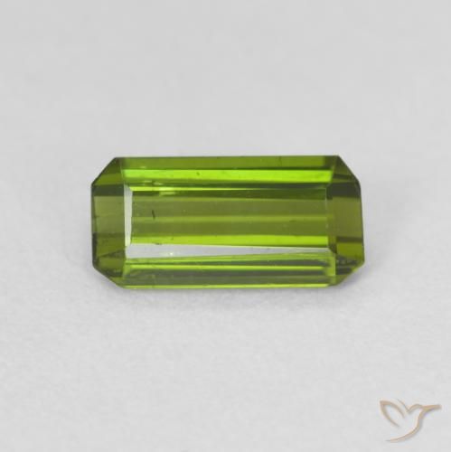 0.65ct Natürlicher Warmes Grün Turmalin, Smaragdschliff, VS