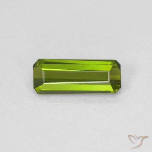 0.77ct Natürlicher gelblich-grün Turmalin, Smaragdschliff, VVS