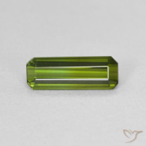0.98ct Natürlicher gelblich-grün Turmalin, Smaragdschliff, VVS