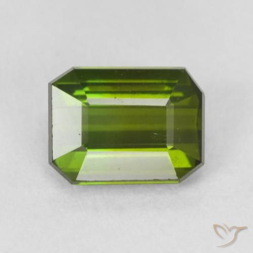 1.20ct Natürlicher gelblich-grün Turmalin, Smaragdschliff, VVS-VS