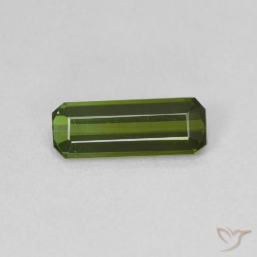 0.99ct Natürlicher tiefgrün Turmalin, Smaragdschliff, VVS