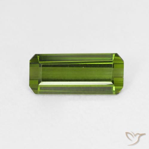 1.08ct Natürlicher Mittelgrün Turmalin, Smaragdschliff, VVS