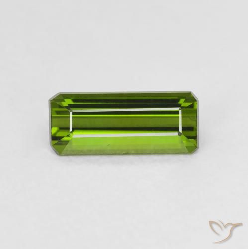 0.95ct Natürlicher tiefgrün Turmalin, Smaragdschliff, VVS