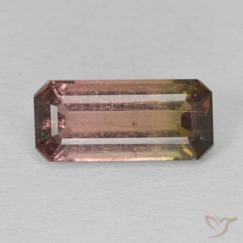 3.60ct Natürlicher Zweifarbig Turmalin, Smaragdschliff, SI