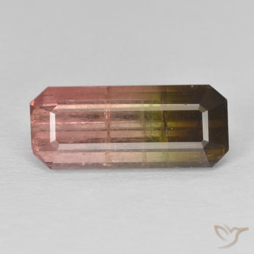 7.99ct Natürlicher Zweifarbig Turmalin, Smaragdschliff, SI