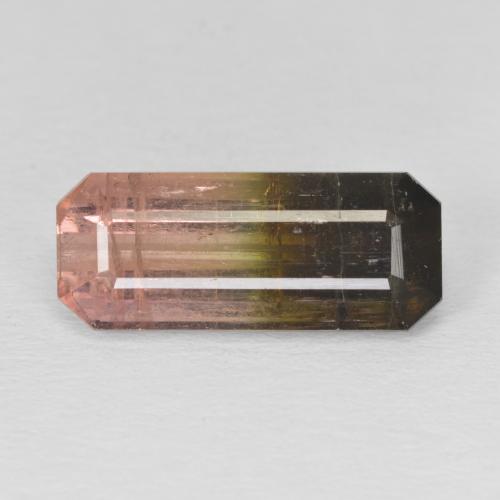 5.84ct Natürlicher Zweifarbig Turmalin, Smaragdschliff, SI