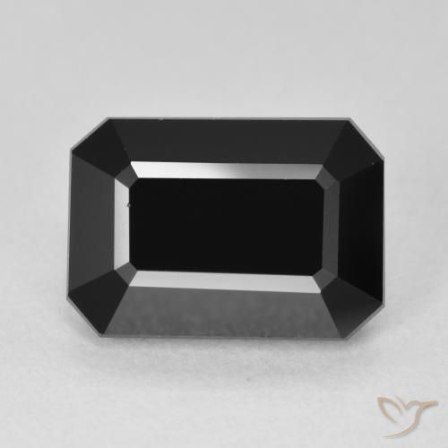 6.09ct Natürlicher Schörl Turmalin, Smaragdschliff, Lichtundurchlässig