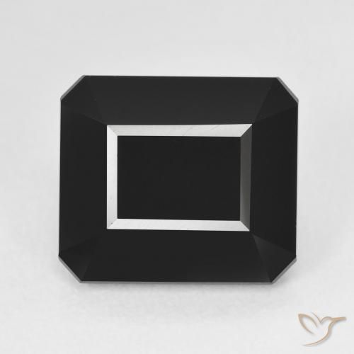 9.56ct Natürlicher Schörl Turmalin, Smaragdschliff, Lichtundurchlässig