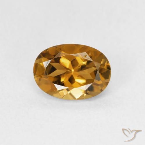 0.93ct Natürlicher gold-braun Turmalin, Oval, VVS-VS