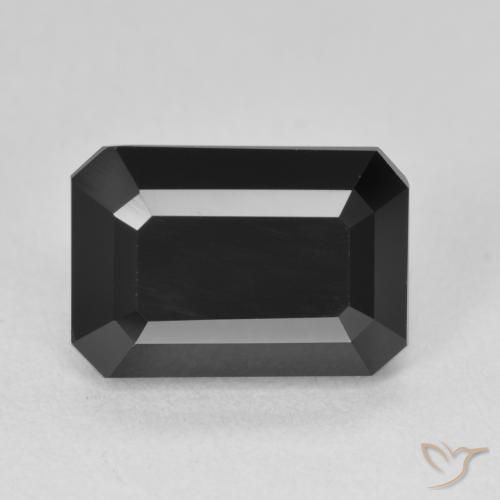 6.22ct Natürlicher Schörl Turmalin, Smaragdschliff, Lichtundurchlässig