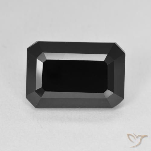 6.77ct Natürlicher Schörl Turmalin, Smaragdschliff, Lichtundurchlässig