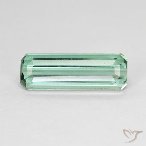 4.12ct Natürlicher Helles Mintgrün Turmalin, Smaragdschliff, VVS-VS