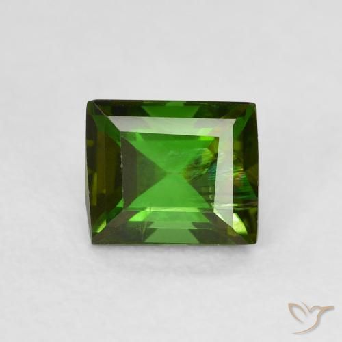 0.99ct Natürlicher Waldgrün Turmalin, Baguette, VS-SI