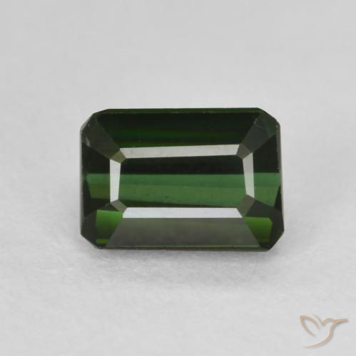 1.46ct Natürlicher Sehr dunkles Grün Turmalin, Smaragdschliff, VVS