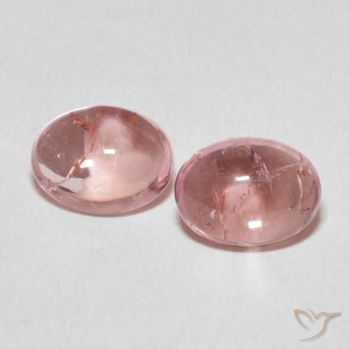 3.00ctw Natürlicher orange-rosa Turmalin, Oval, Transparent