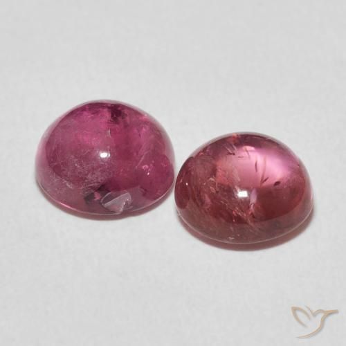 3.76 ct natürliche Tiefes heißes Pink Turmalin-Edelsteine, Runden, Transparent