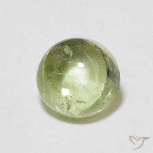 0.88ct Natürlicher Blasses Limettengrün Turmalin, Runden, Transparent