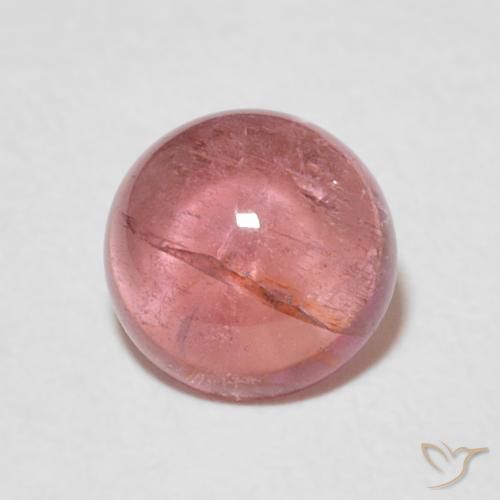1.57ct Natürlicher Dunkelorangerosa Turmalin, Runden, Transparent