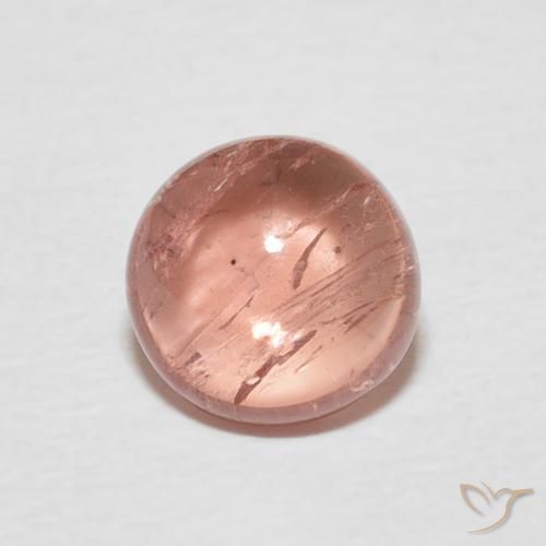 1.37ct Natürlicher Orangerosa Turmalin, Runden, Transparent