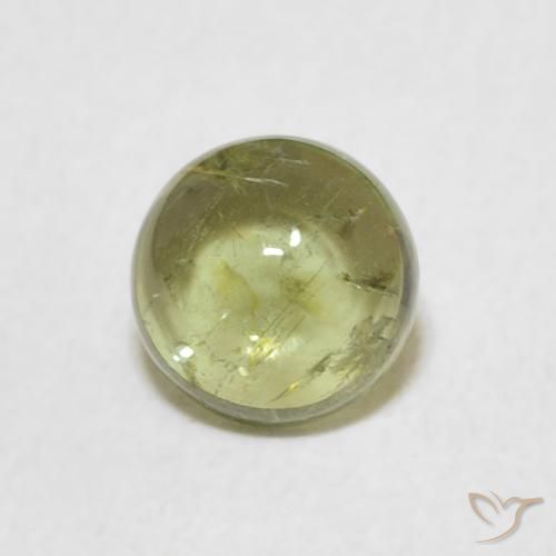 0.89ct Natürlicher gelblich-grün Turmalin, Runden, Transparent, Photo A