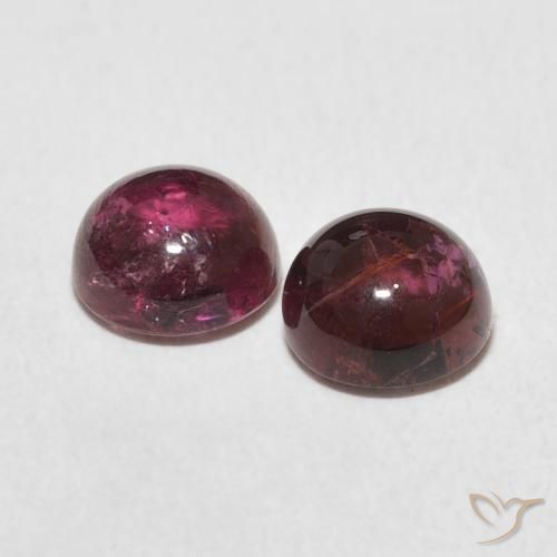 2.32 ct natürliche tiefrosa Turmalin-Edelsteine, Runden, Transparent