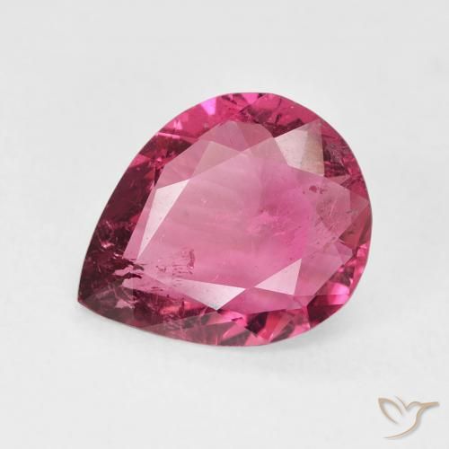 3.02ct Natürlicher Dunkelpink Turmalin, Birnenform, VS