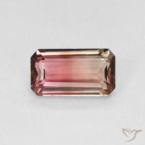 1.28ct Natürlicher Zweifarbig Turmalin, Smaragdschliff, VVS