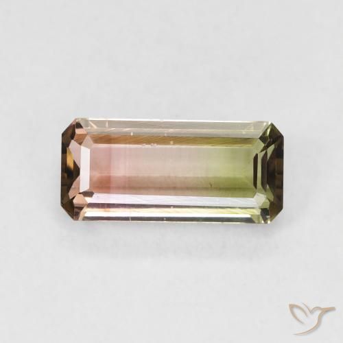1.36ct Natürlicher Zweifarbig Turmalin, Smaragdschliff, VVS-VS
