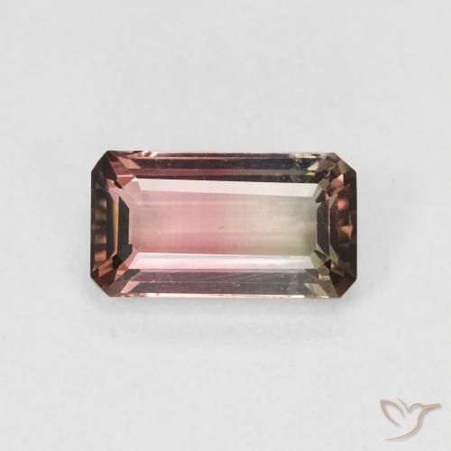 1.34ct Natürlicher Zweifarbig Turmalin, Smaragdschliff, VVS