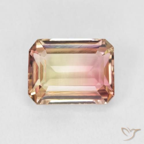 2.38ct Natürlicher Zweifarbig Turmalin, Smaragdschliff, VVS