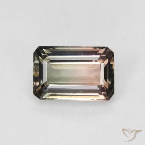 1.18ct Natürlicher Zweifarbig Turmalin, Smaragdschliff, VVS-VS