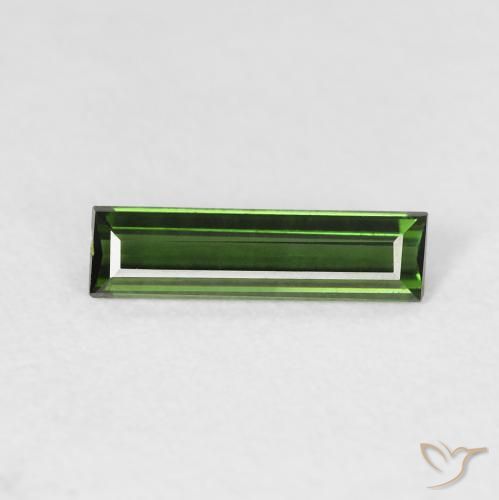 0.57ct Natürlicher dunkelgrün Turmalin, Baguette, VVS-VS