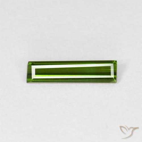 0.57ct Natürlicher dunkelgrün Turmalin, Baguette, VVS